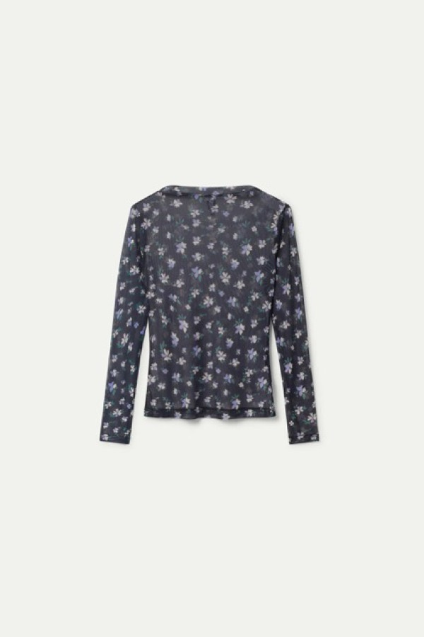  ANEMONA FLORAL PRINT MESH TOP